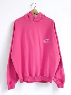 Cole Buxton Pink Pullover Hoodie with Subtle Chest Logo